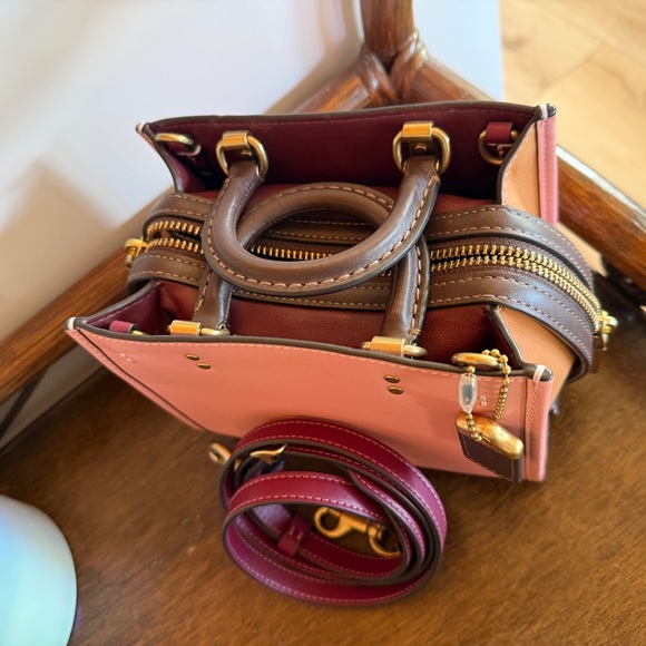 Coach Pink and Dark Brown Mini Tote - Picture 7 of 8